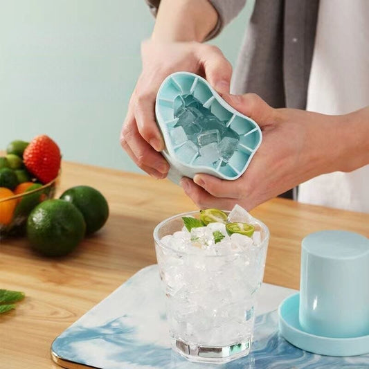 Forma de Gelo de Silicone Redonda com Tampa Homedec