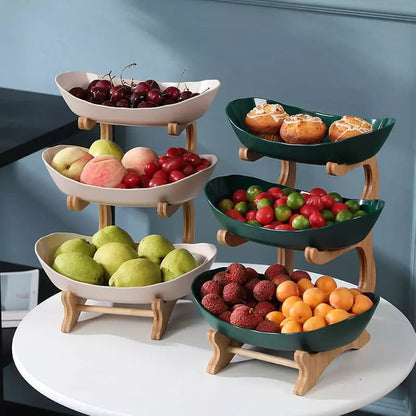 Fruteira de Mesa Cesta de Fruta Bambu Homedec