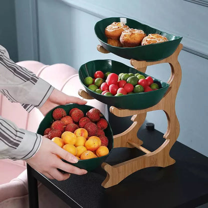 Fruteira de Mesa Cesta de Fruta Bambu Homedec