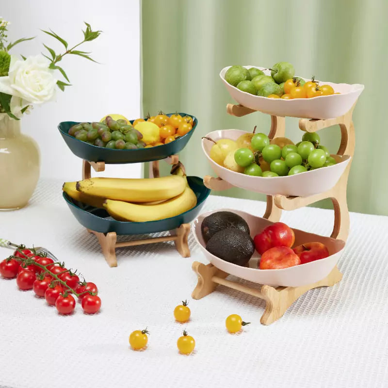 Fruteira de Mesa Cesta de Fruta Bambu Homedec