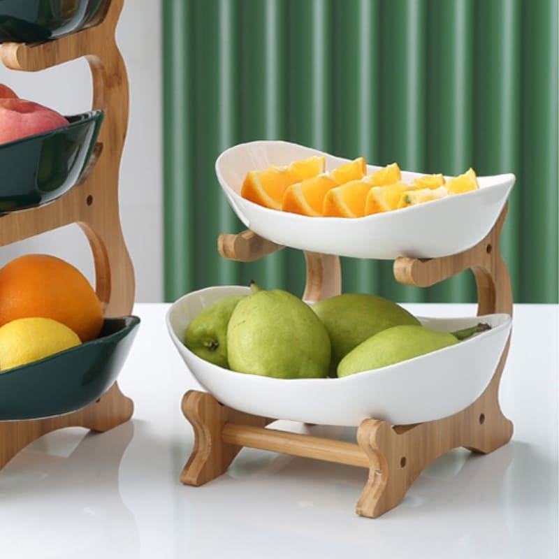 Fruteira de Mesa Cesta de Fruta Bambu Homedec