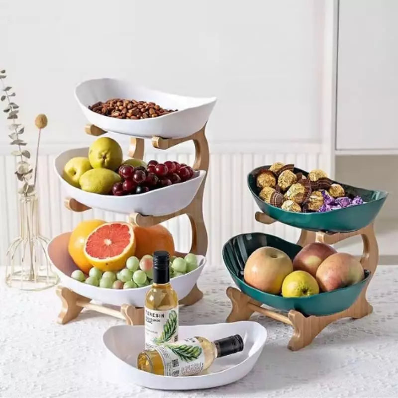 Fruteira de Mesa Cesta de Fruta Bambu Homedec