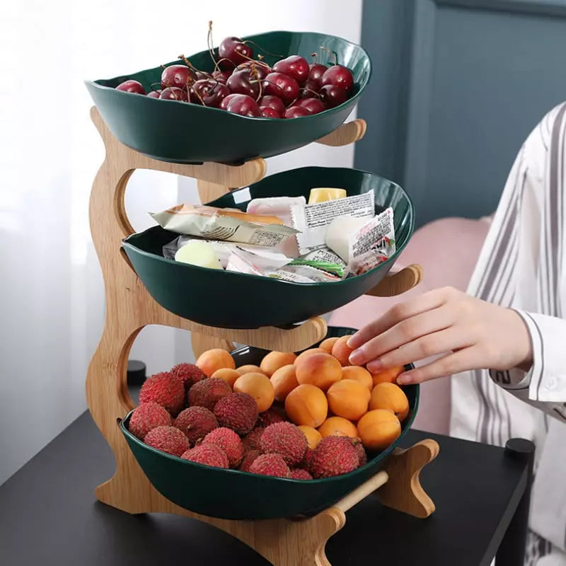 Fruteira de Mesa Cesta de Fruta Bambu Homedec