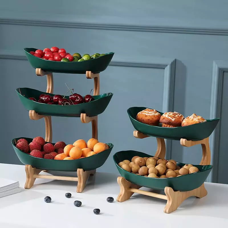 Fruteira de Mesa Cesta de Fruta Bambu Homedec