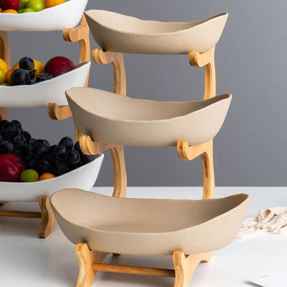 Fruteira de Mesa Cesta de Fruta Bambu Homedec