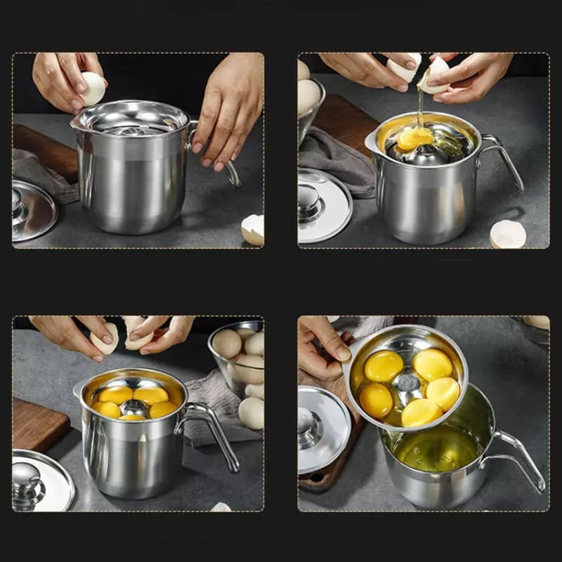 Jarra de Inox Separador de Gema com Tampa Homedec
