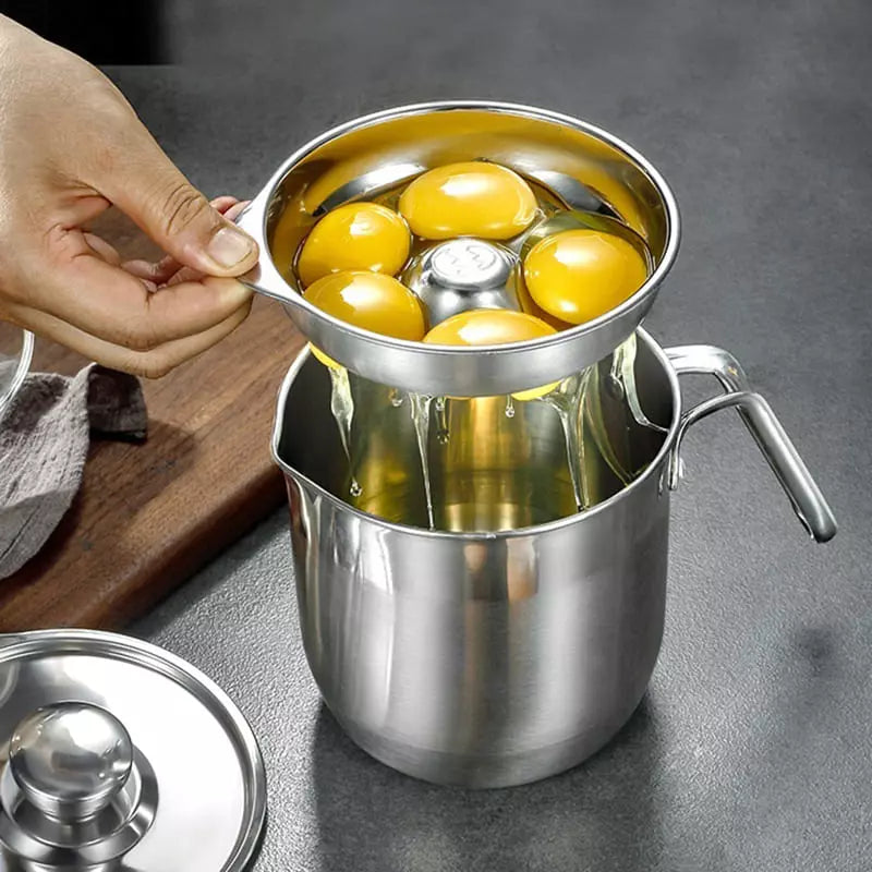 Jarra de Inox Separador de Gema com Tampa Homedec