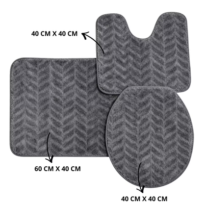 dimensões do jogo de tapete para banheiro 3 peças antiderrapante