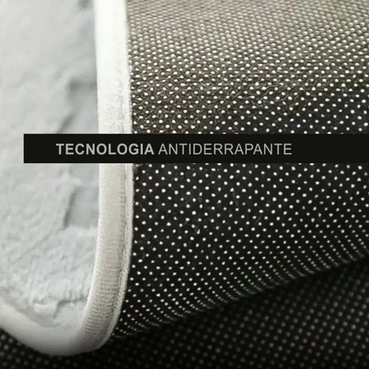 o jogo de tapetes para banheiros conta com a tecnologia antiderrapante