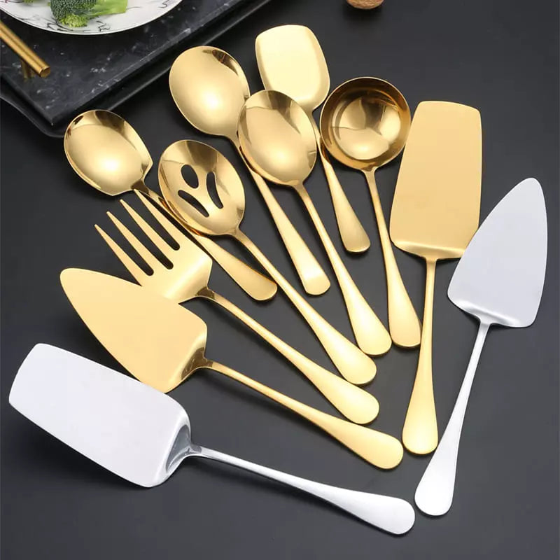Kit Utensílios de Cozinha 6 Peças Inox Dourado Homedec