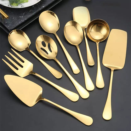 Kit Utensílios de Cozinha 6 Peças Inox Dourado Homedec
