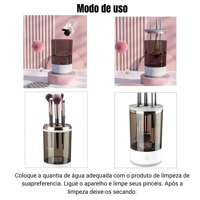 Limpador de Pincel de Maquiagem Elétrico Homedec