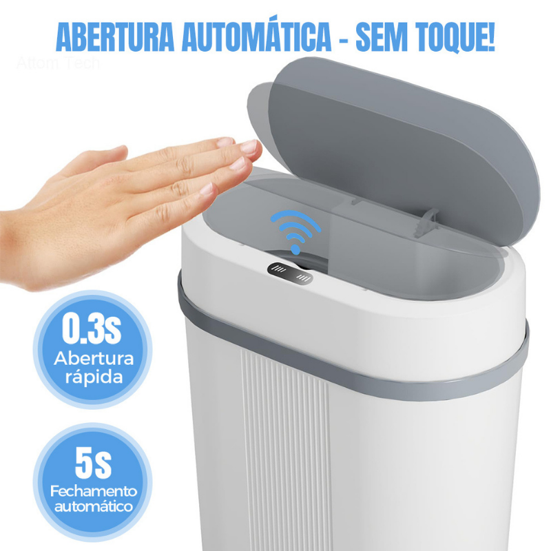 lixeira automática com sensor inteligente abertura automática sem toque