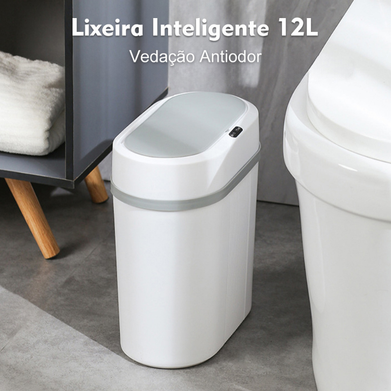 lixeira automática com sensor inteligente 12 L de capacidade e venda contra mal cheiro