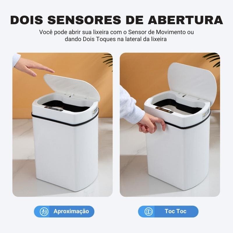 Lixeira para Banheiro e Cozinha Automática com Sensor 15L Homedec