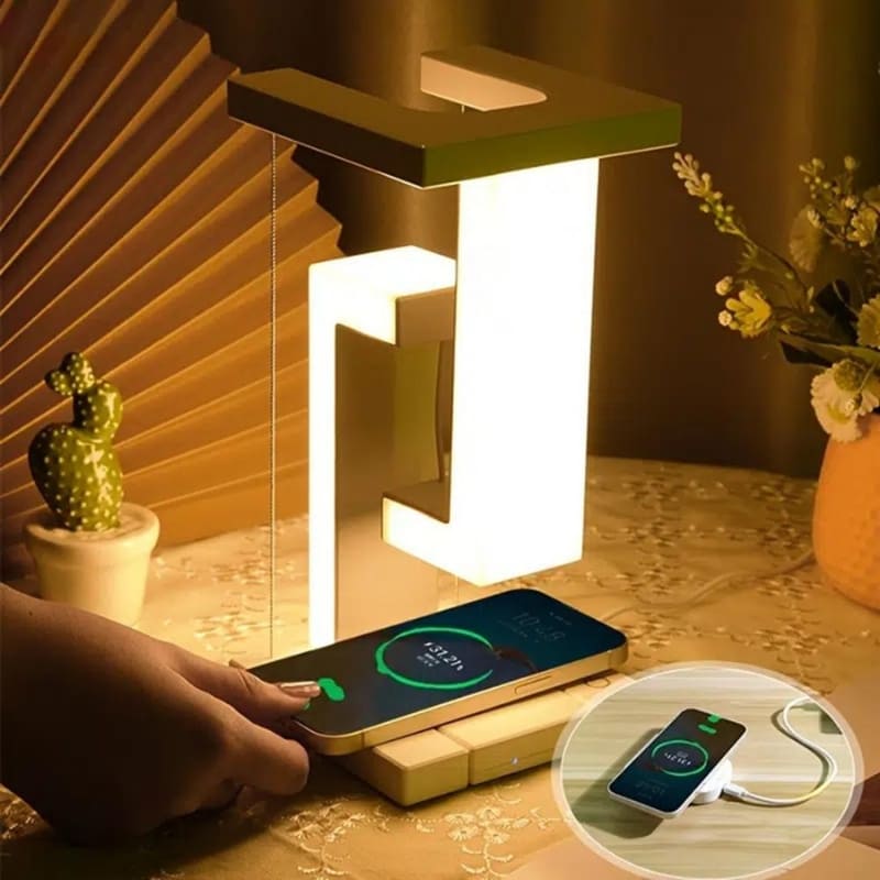 Luminária de Mesa + Carregador Iphone Samsung por Indução Homedec