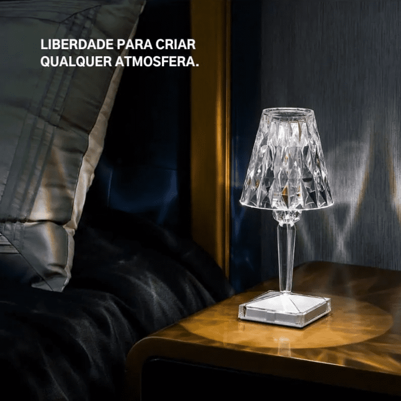 Luminária de Mesa LED Diamante USB 3 em 1 Sem Fio Homedec