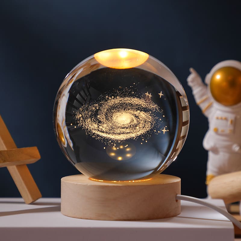 Luminária de Mesa LED Luz Noturna 3D Bola Cristal Homedec