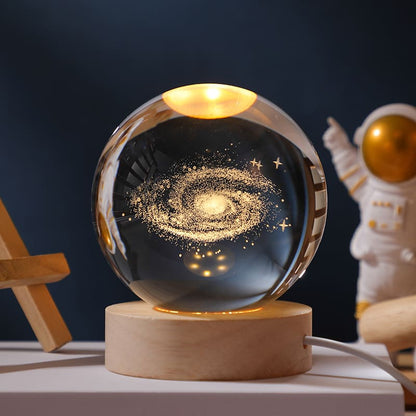 Luminária de Mesa LED Luz Noturna 3D Bola Cristal Homedec