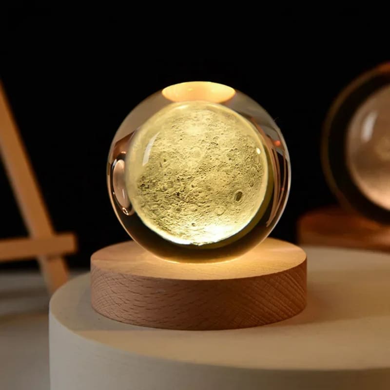 Luminária de Mesa LED Luz Noturna 3D Bola Cristal Homedec