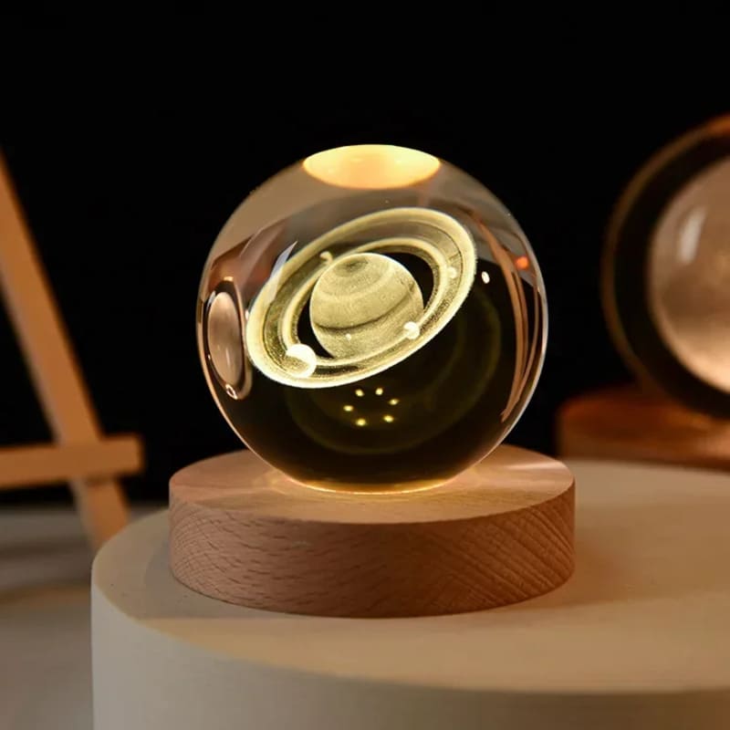 Luminária de Mesa LED Luz Noturna 3D Bola Cristal Homedec