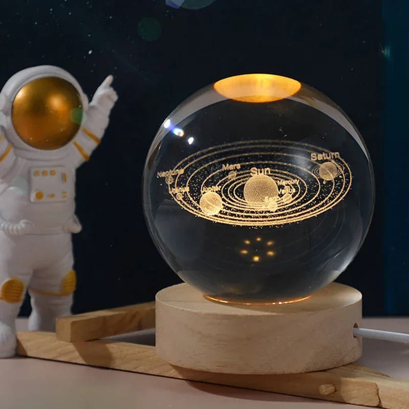 Luminária de Mesa LED Luz Noturna 3D Bola Cristal Homedec