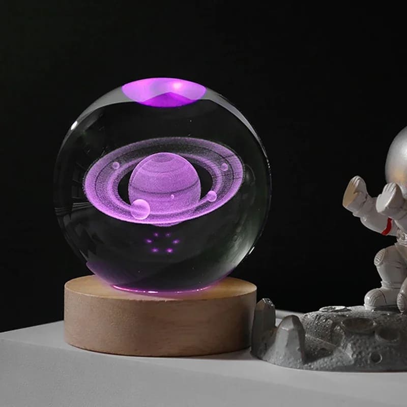 Luminária de Mesa LED Luz Noturna 3D Bola Cristal Homedec