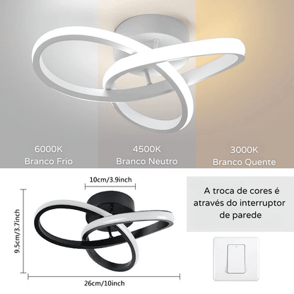 Luminária de Teto LED Design Minimalista Moderno Homedec