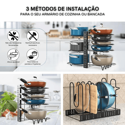 Organizador de Panelas e Tampas Armário de Cozinha Homedec