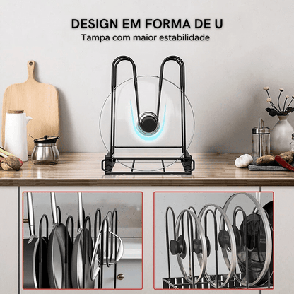 Organizador de Panelas e Tampas Armário de Cozinha Homedec