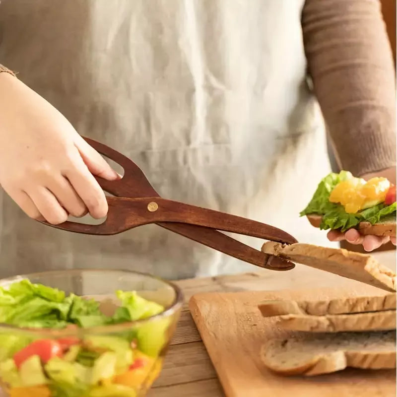 Pegador de Salada Bambu Pinça Multiuso Homedec