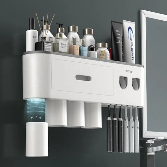 Porta Escova de Dente Dispenser com Gaveta e Copos Homedec