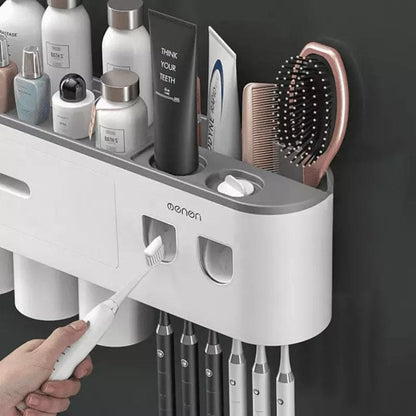 Porta Escova de Dente Dispenser com Gaveta e Copos Homedec