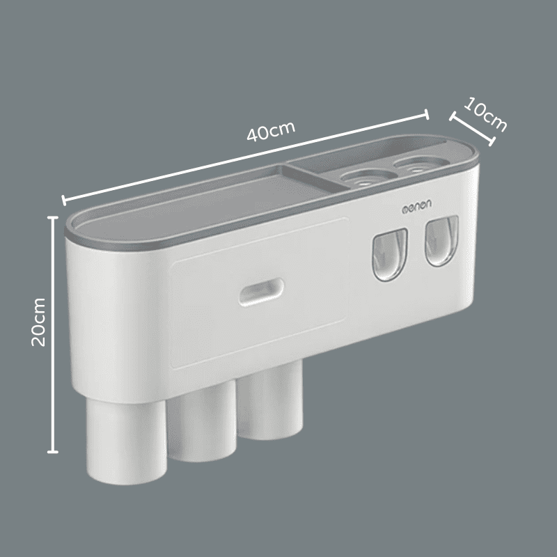 Porta Escova de Dente Dispenser com Gaveta e Copos Homedec