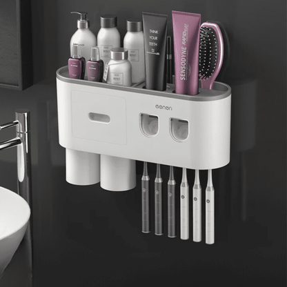 Porta Escova de Dente Dispenser com Gaveta e Copos Homedec