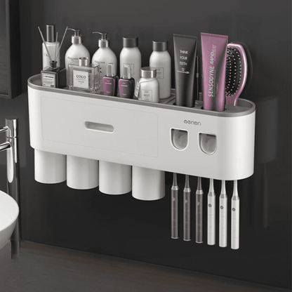Porta Escova de Dente Dispenser com Gaveta e Copos Homedec