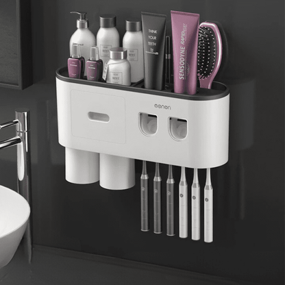 Porta Escova de Dente Dispenser com Gaveta e Copos Homedec