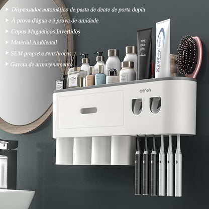 Porta Escova de Dente Dispenser com Gaveta e Copos Homedec