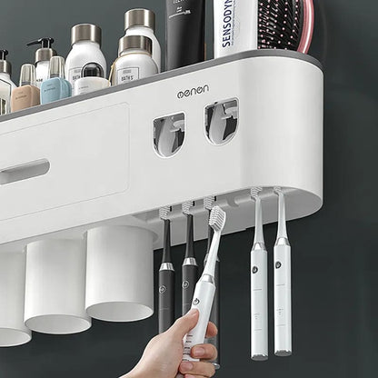 Porta Escova de Dente Dispenser com Gaveta e Copos Homedec