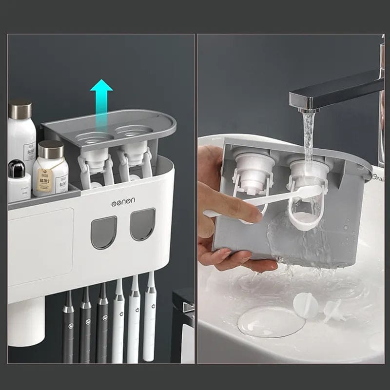 Porta Escova de Dente Dispenser com Gaveta e Copos Homedec
