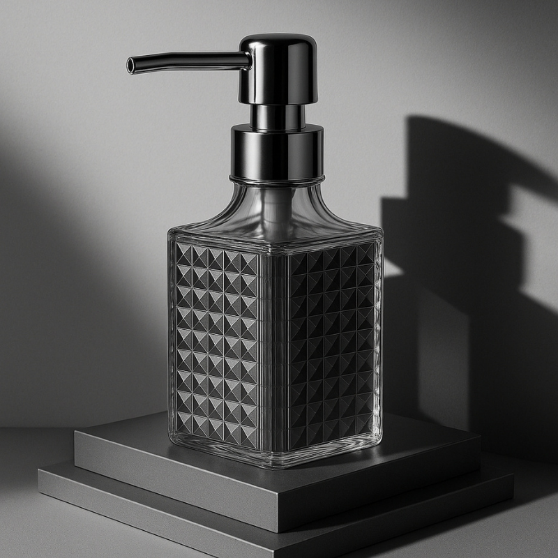 porta sabonete liquido de luxo transparente vitrine
