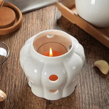 Pote de Cerâmica com Tampa de Madeira Decorativo Homedec
