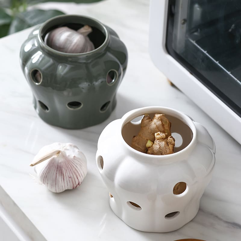 Pote de Cerâmica com Tampa de Madeira Decorativo Homedec