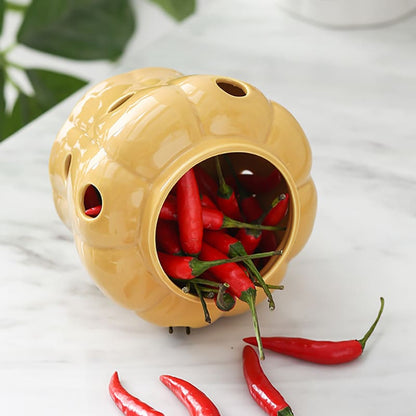 Pote de Cerâmica com Tampa de Madeira Decorativo Homedec