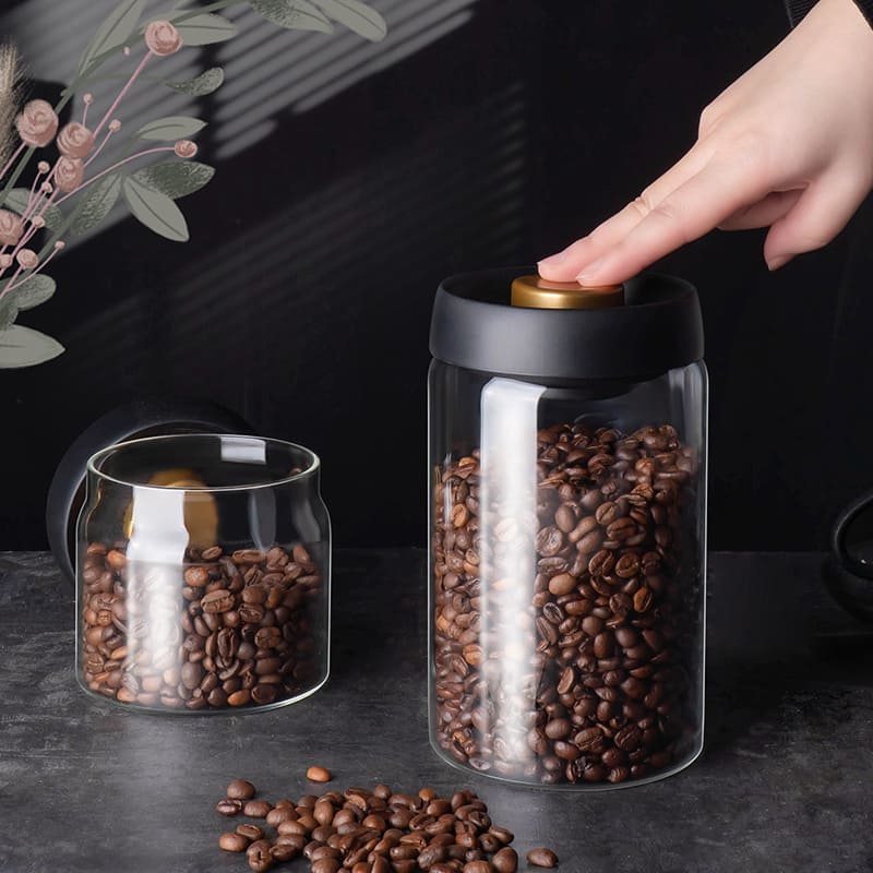 Pote de Vidro com Tampa Hermética Café a Vácuo Homedec