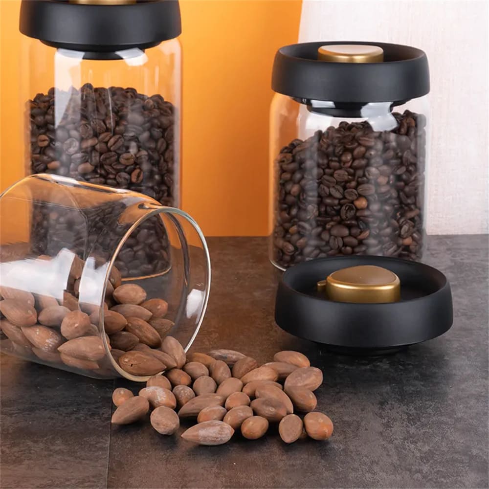 Pote de Vidro com Tampa Hermética Café a Vácuo Homedec