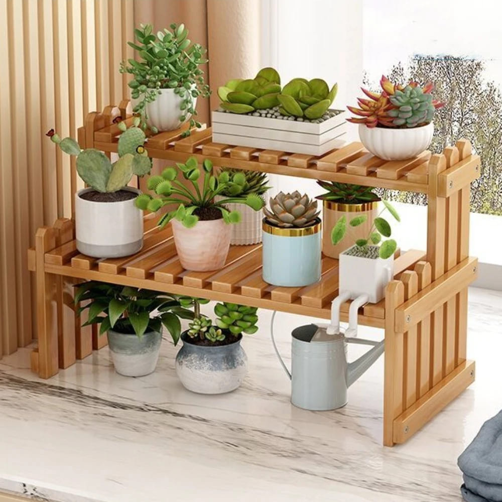 Prateleira de Madeira Suporte Para Plantas Multiuso Homedec
