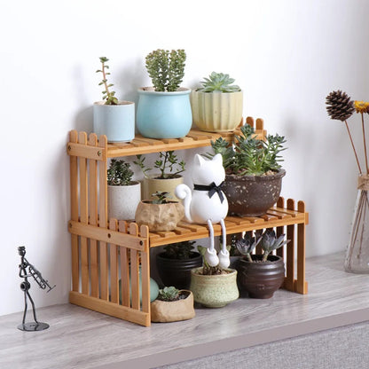Prateleira de Madeira Suporte Para Plantas Multiuso Homedec