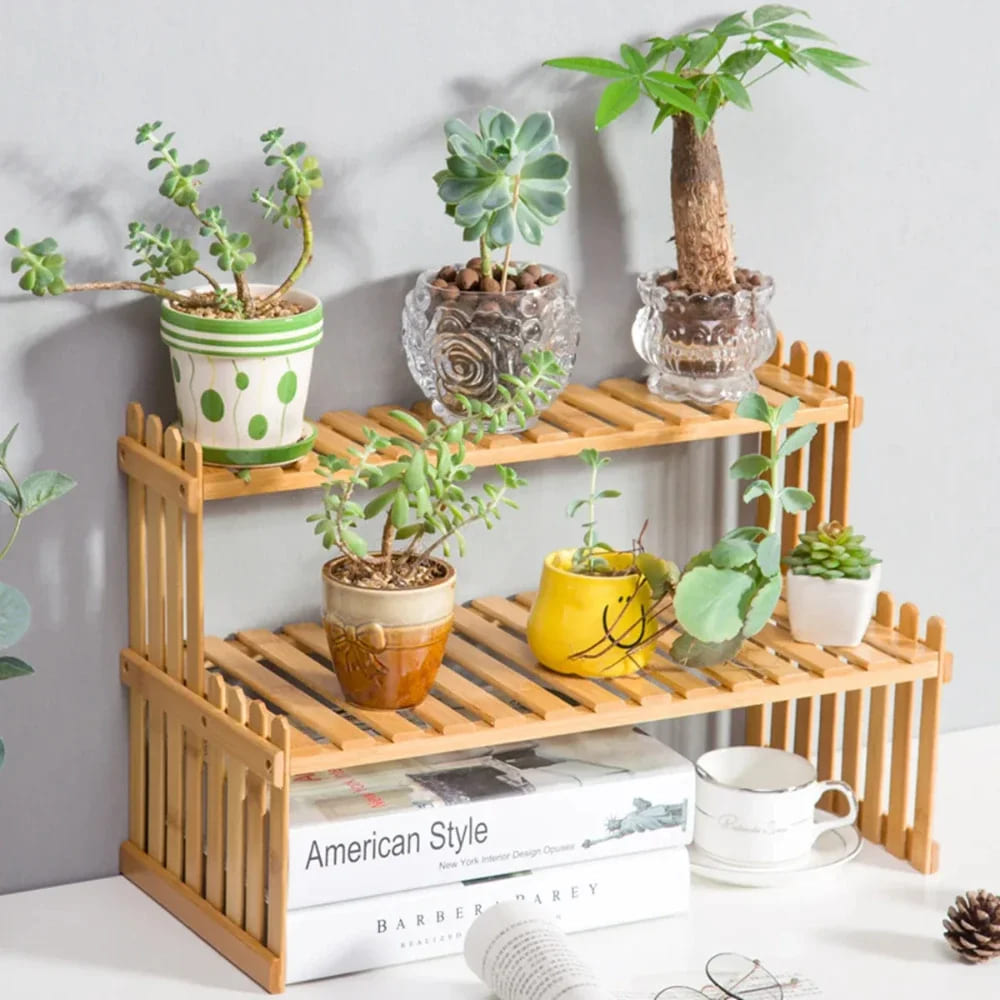 Prateleira de Madeira Suporte Para Plantas Multiuso Homedec