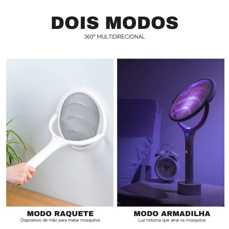 Raquete Elétrica Armadilha Mata Mosquito Homedec